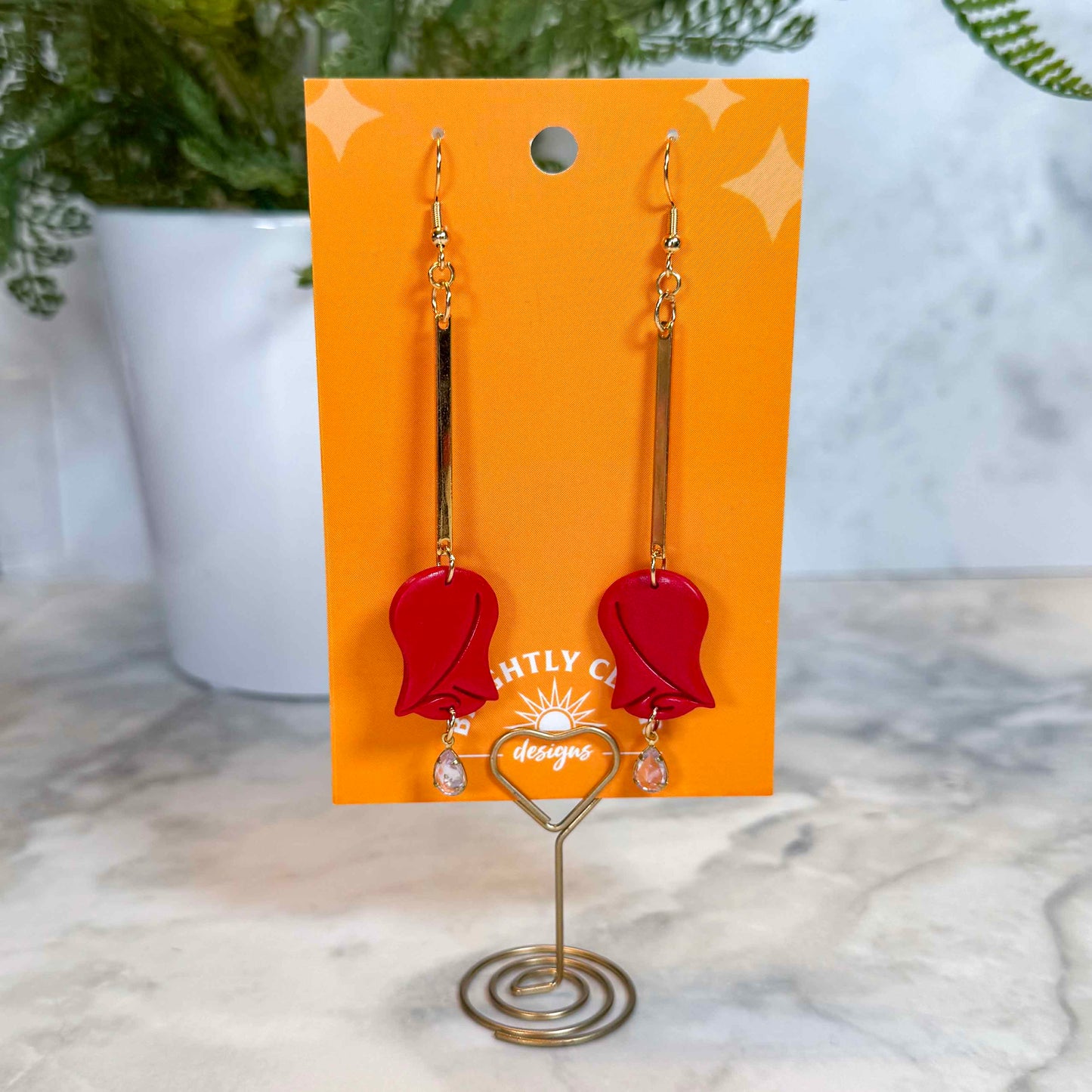 Hanging Rose Earrings