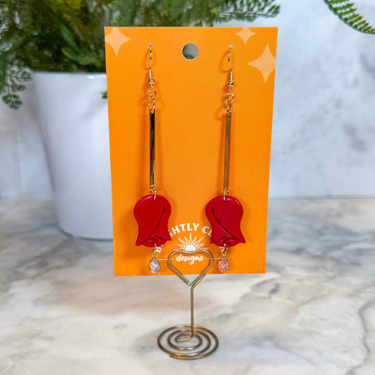 Hanging Rose Earrings