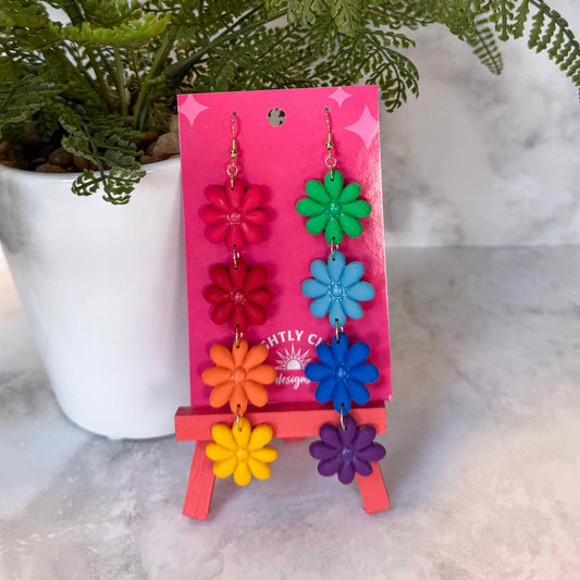 Rainbow Flower Earrings