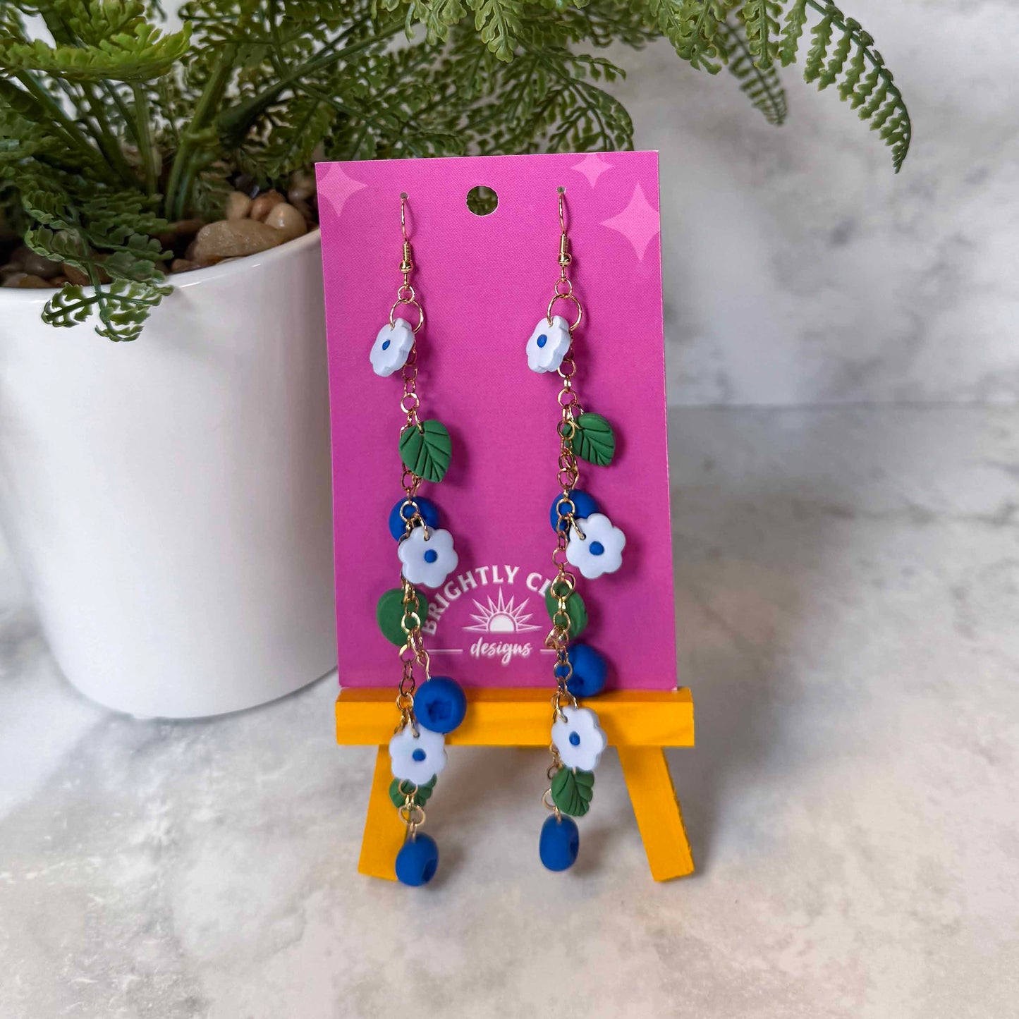 Blueberry String Earrings