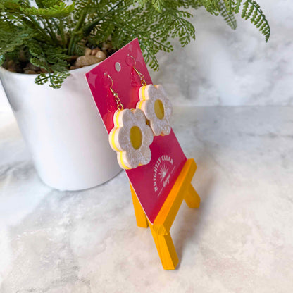 Lemon Flower Cookie Earrings