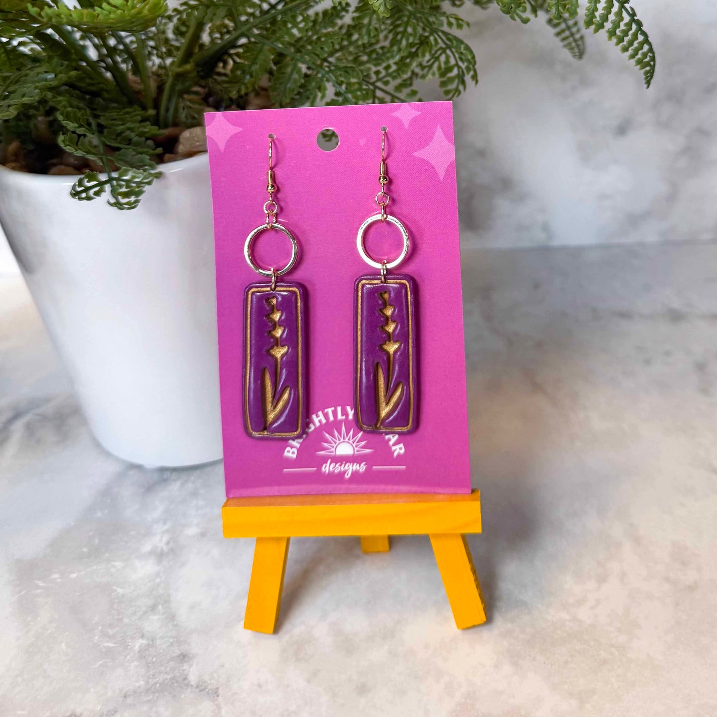 Lavender Frame Earrings