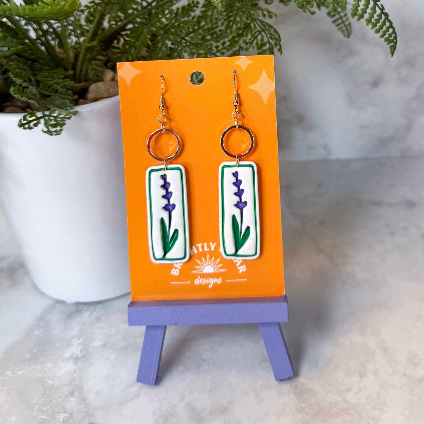 Lavender Frame Earrings