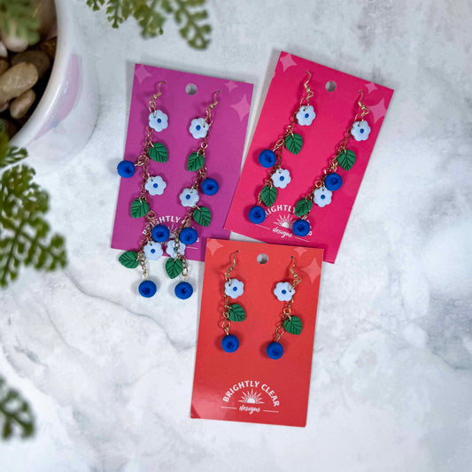 Blueberry String Earrings