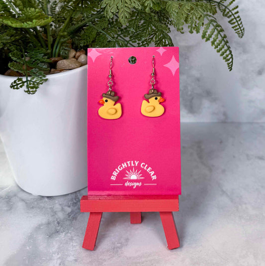 Rubber Duck & Hat Earrings