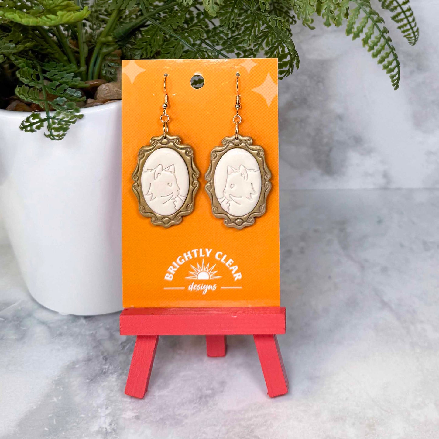 Pet Cameo Earrings