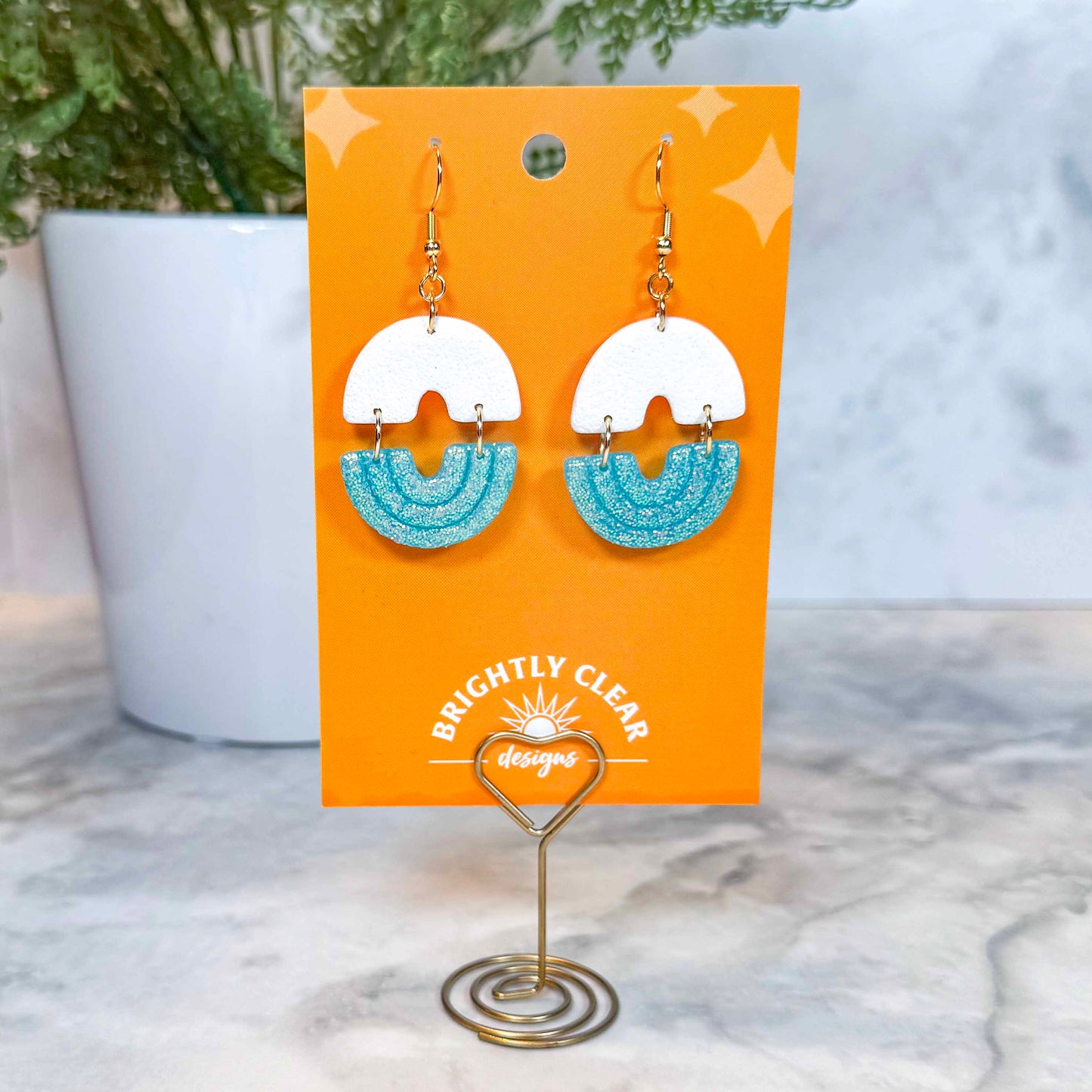 Double Arch Glittery Earrings