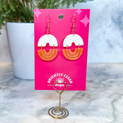 Double Arch Glittery Earrings