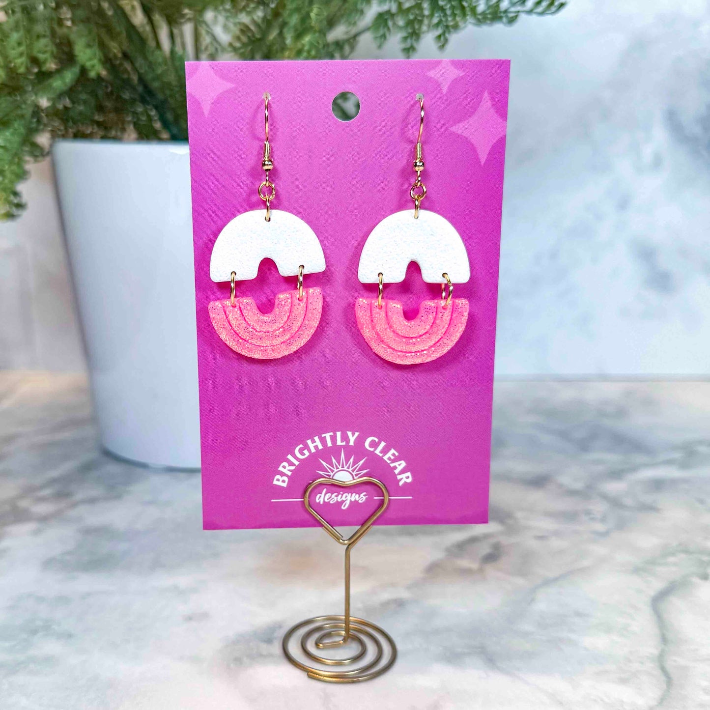 Double Arch Glittery Earrings