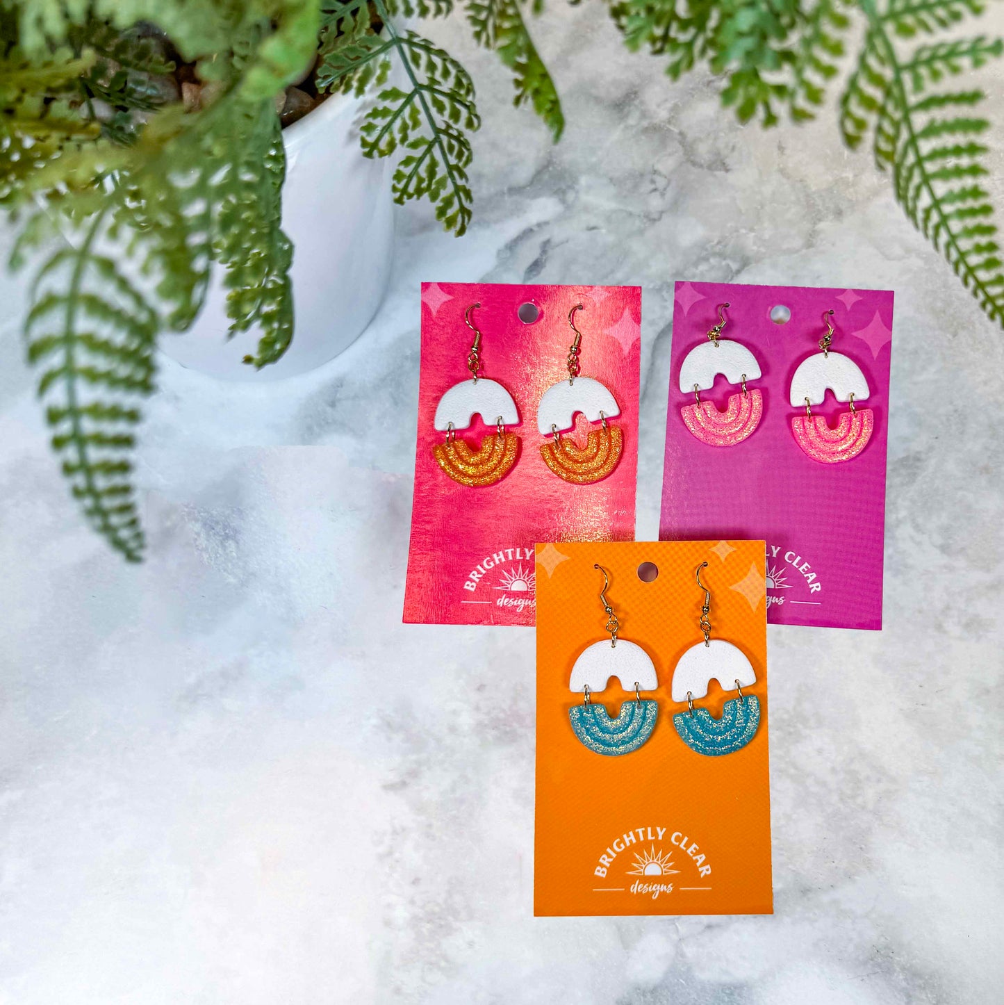 Double Arch Glittery Earrings