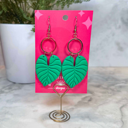 Philodendron Leaf Earrings